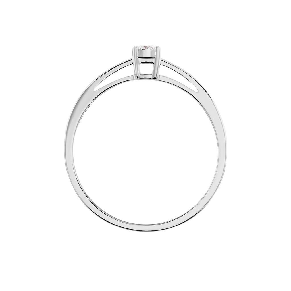 Damen Ring Weißgold 375 Diamant 0,08ct Illusion Pastille  - Verlobungsringe Damen | OROVIVO