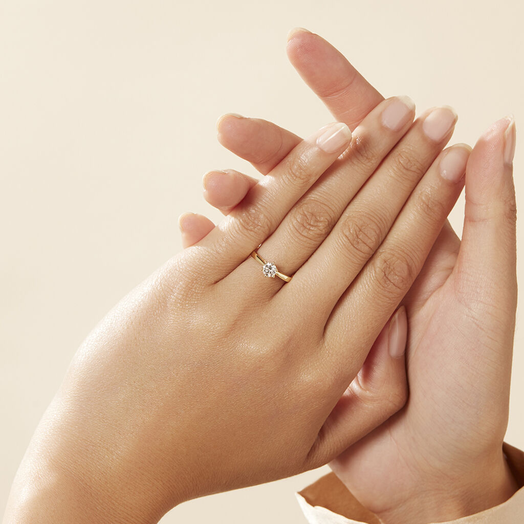 Damen Ring Gold 750 synthetischer Diamant 0,36ct Sonate  - Solitärringe Damen | OROVIVO