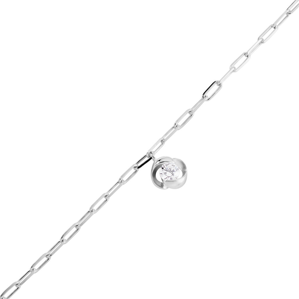 LUCY Damen Armband Silber 925 Zirkonia Wei&szlig; 0,400 ct Blume