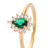 GENEVIEVE Damen Ring Vergoldet Zirkonia Gr&uuml;n Tropfen