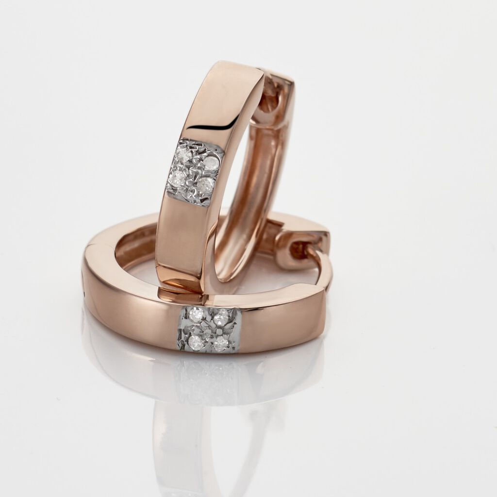 Damen Creolen Rosegold 333 Diamant 0,04ct Uta 15,00mm 3,10mm  - Creolen Damen | OROVIVO