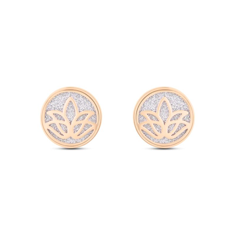 Orecchini a lobo Lady Shine Acciaio Rosato Fiore di loto - Spannringe Damen | OROVIVO