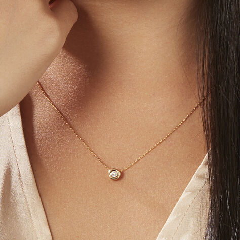 Damen Collier Gold 375 Diamant 0,1ct Paris 0,80mm 45cm - Halsketten Damen | OROVIVO