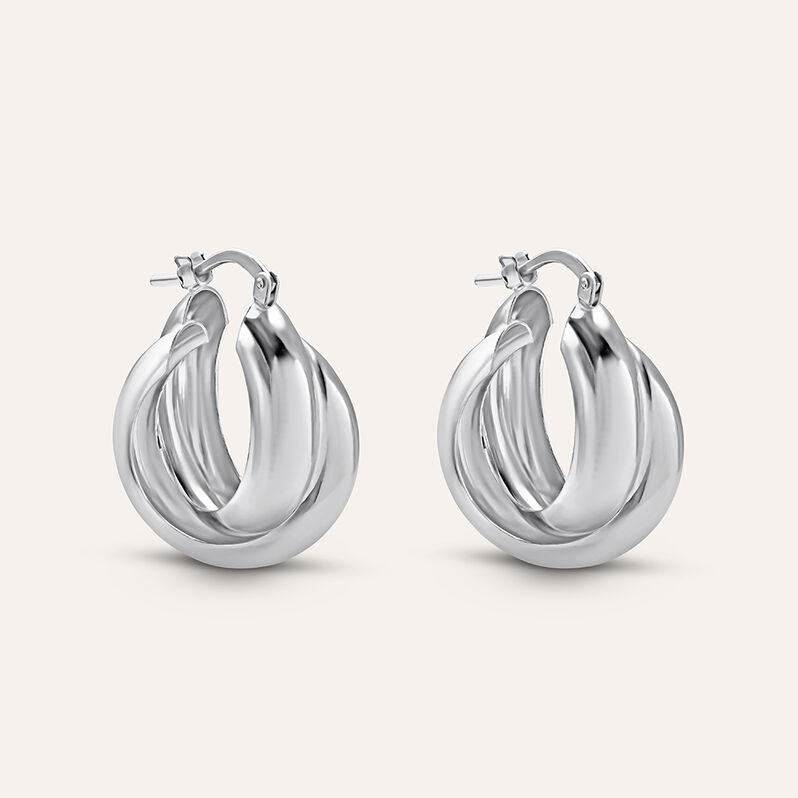 Orecchini A Cerchio Silver Collection Argento Rodiato - Spannringe Damen | OROVIVO