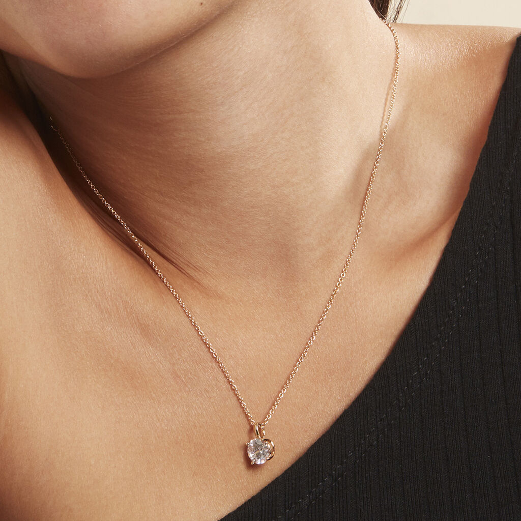 Damen Collier Vergoldet Zirkonia Mascha 8,00mm - Halsketten Damen | OROVIVO