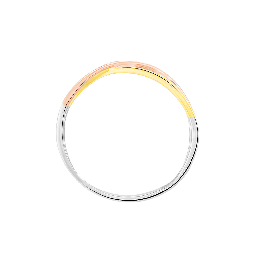 Bague Or Tricolore Sabera Vagues Diamant - Spannringe Damen | OROVIVO