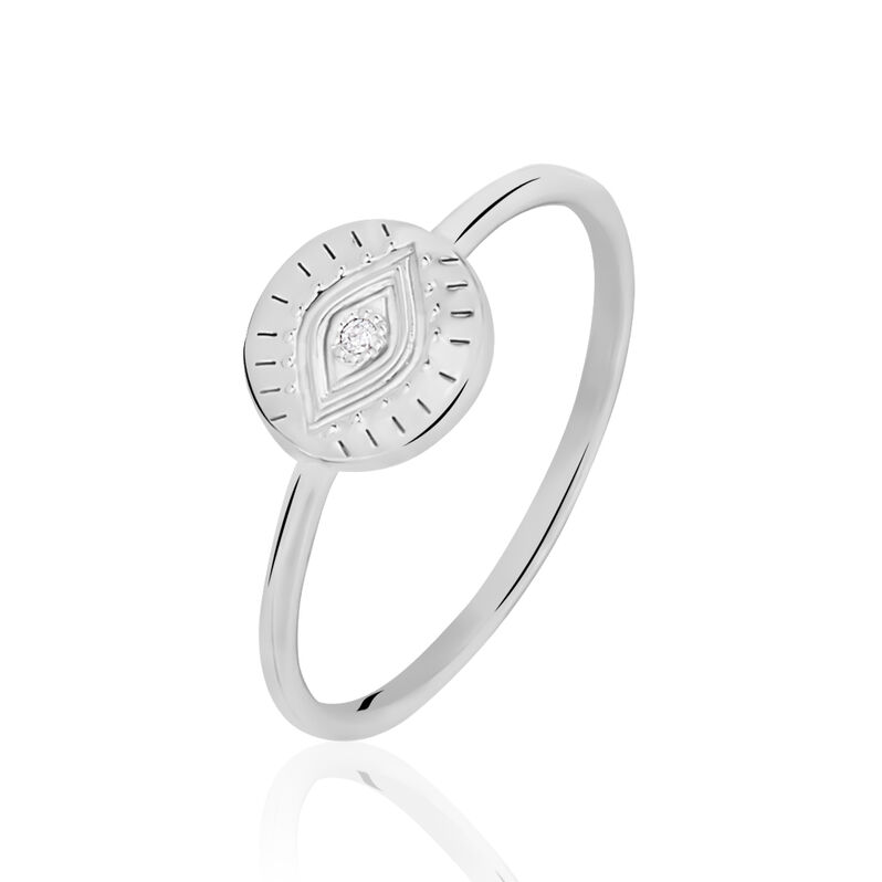 Bague Sally Argent Pastille œil Oxyde - Spannringe Damen | OROVIVO
