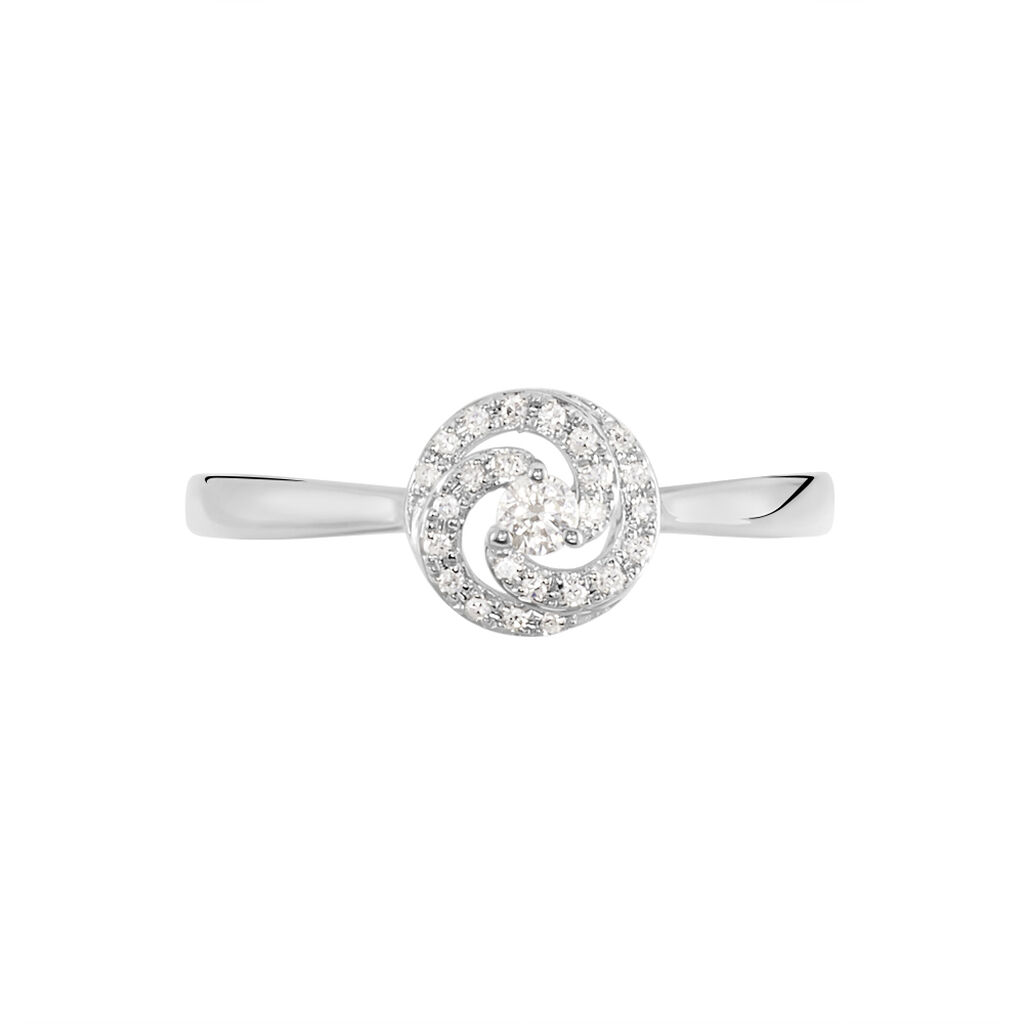 Damen Ring Weißgold 375 Diamant 0,14ct Kreis Tessa 4  - Ringe mit Stein Damen | OROVIVO