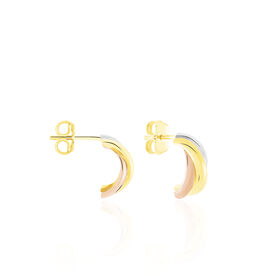 Damen Steckcreolen Gold 375 Tricolor  - Creolen Damen | OROVIVO