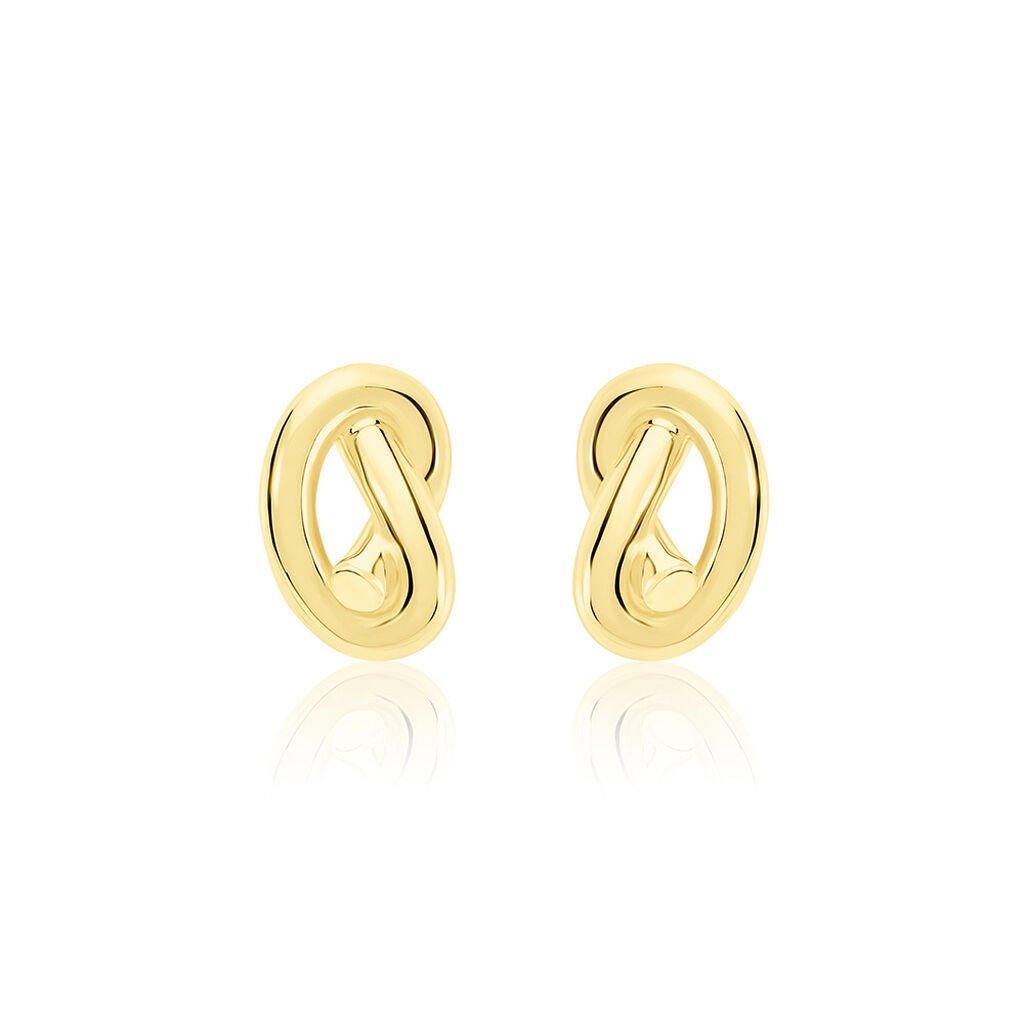 JOSEPHINE Damen Ohrstecker Silber vergoldet 925 Knoten, Ohrstecker ohne Stein