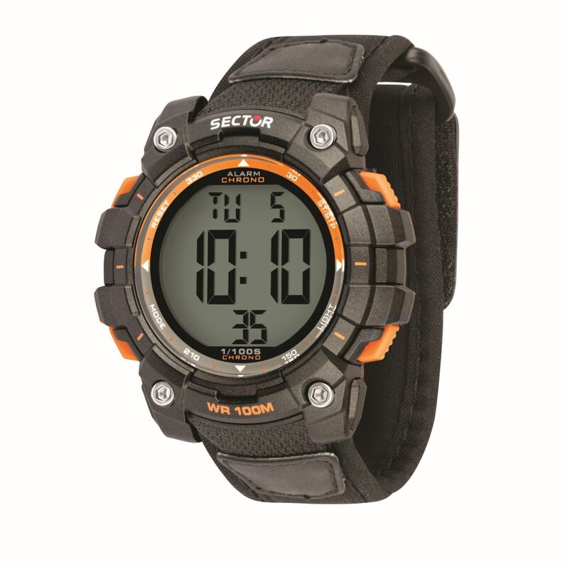 Orologio digitale Sector No Limits cinturino in nylon grigio e cassa bicolore - Spannringe Herren | OROVIVO