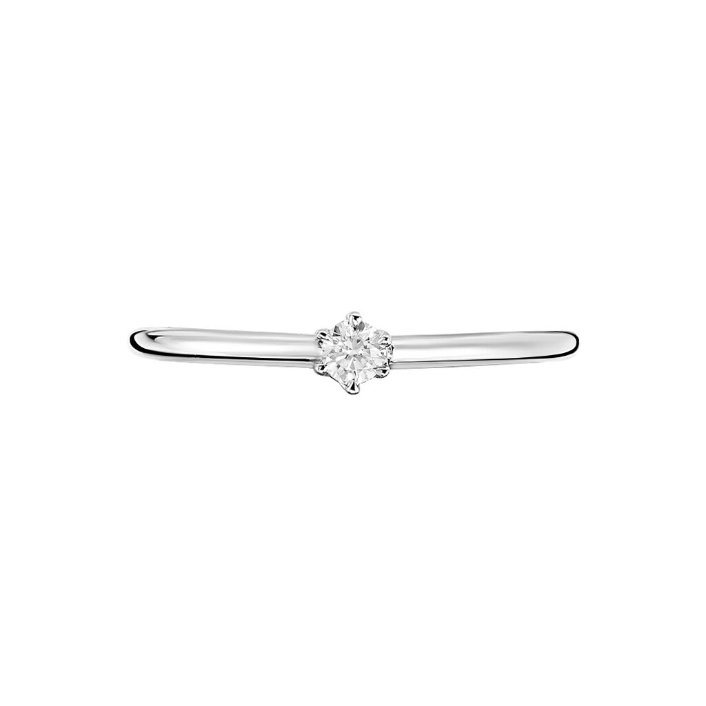 Bague Solitaire Liseline Or Blanc Diamant - Spannringe Damen | OROVIVO