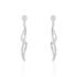 Damen Ohrringe Lang Silber 925 Zirkonia Wei&szlig; Spirale