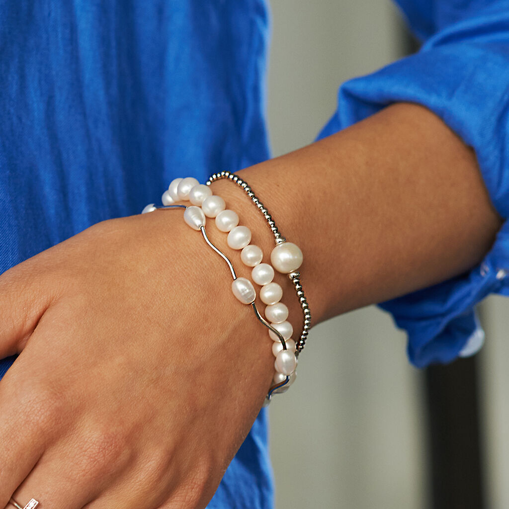 Damen Perlenarmband Silber 925 Zuchtperle zweireihig Francis  - Armbänder Damen | OROVIVO