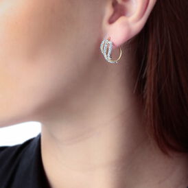 Damen Creolen Weißgold 375 Kristall - Creolen Damen | OROVIVO