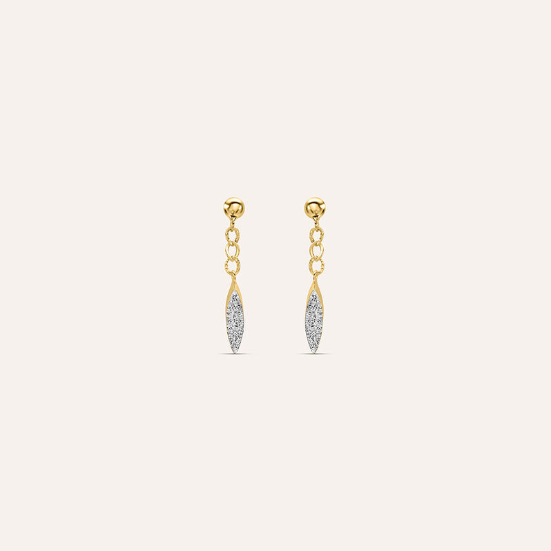 Orecchini Pendenti Crystal Gold Oro Giallo Cristallo - Spannringe Damen | OROVIVO