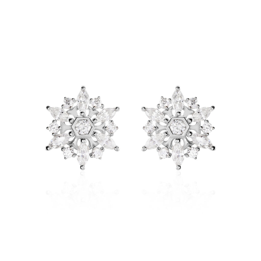 Boucles D'oreilles Or Weiss Allassane Formes Flocons - Spannringe Damen | OROVIVO