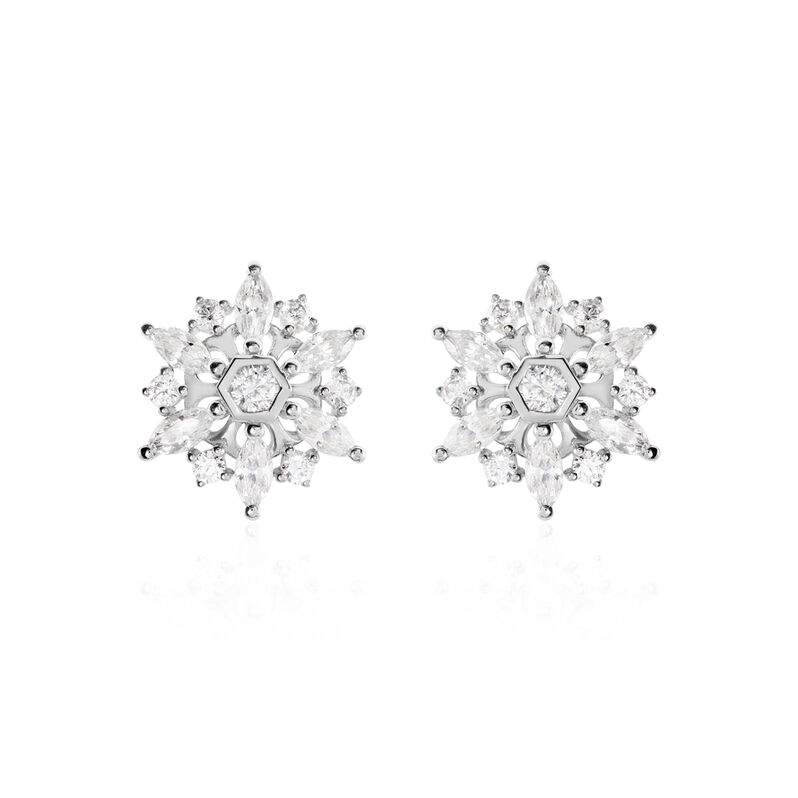 Boucles D'oreilles Or Weiss Allassane Formes Flocons - Spannringe Damen | OROVIVO