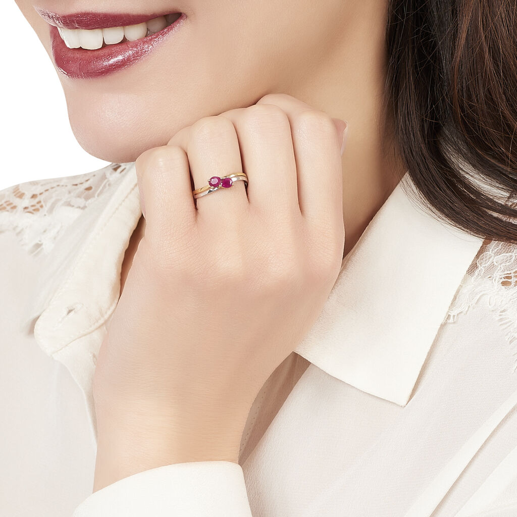 Bague Leila Or Bicolore Rubis - Spannringe Damen | OROVIVO