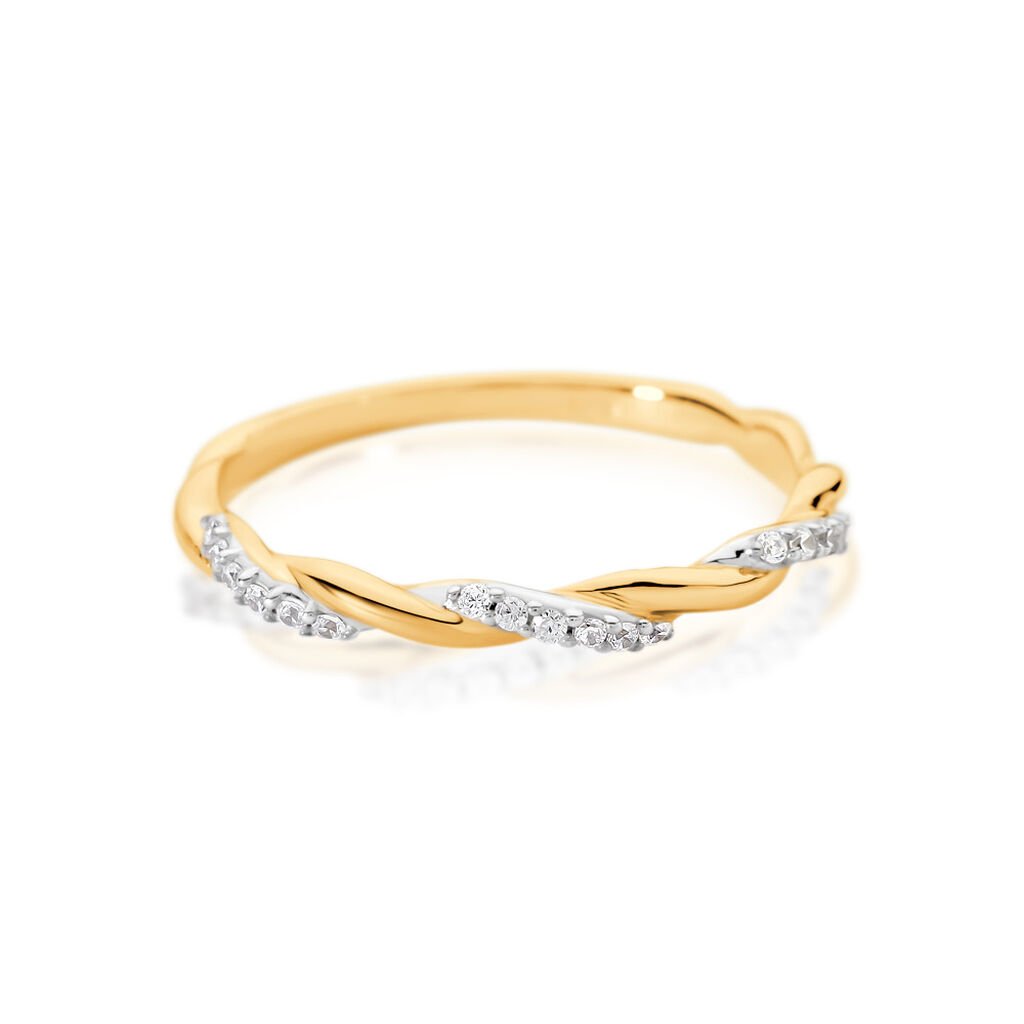 FRANZI Damen Ring Gold 333 (8 Karat) Andere Steine Weiß, Ring mit Stein