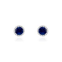 Damen Ohrstecker Silber 925 Andere Steine Blau Kreis Camilla 