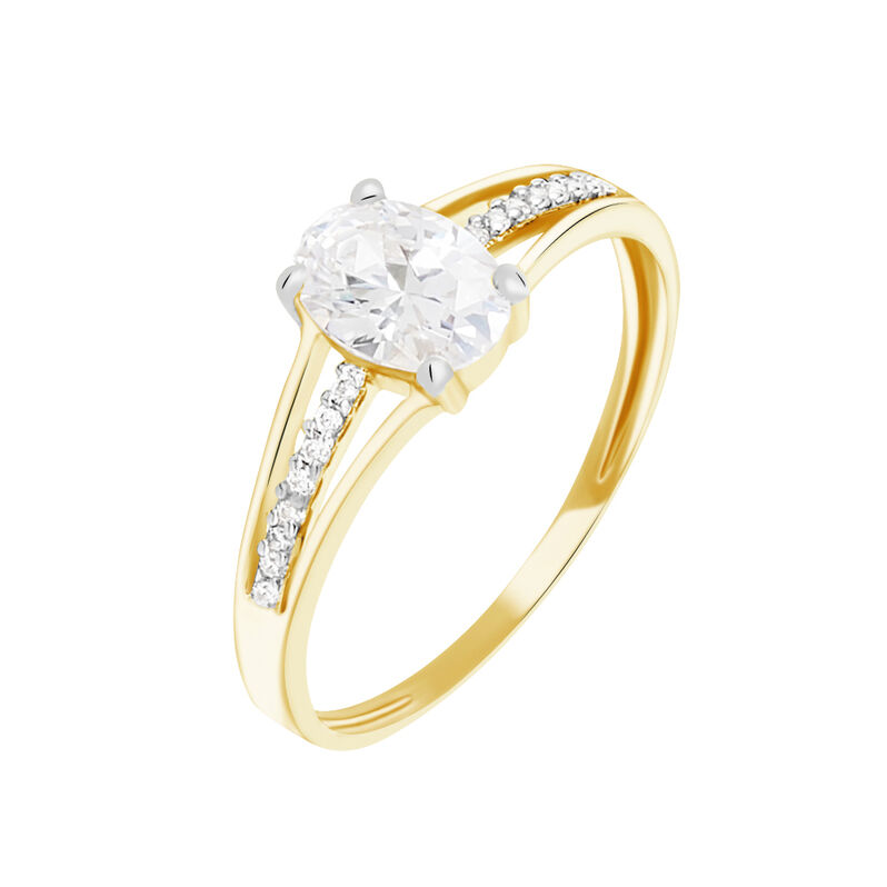 Solitaire Or Jaune Oxydes De Zirconium - Spannringe Damen | OROVIVO
