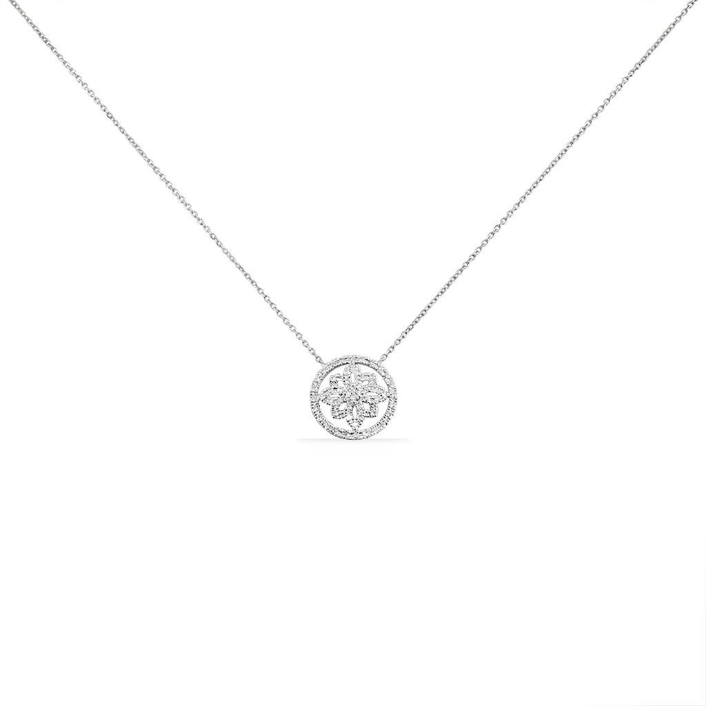 Collier Or Weiss Arroxa Fleur Diamants - Spannringe Damen | OROVIVO