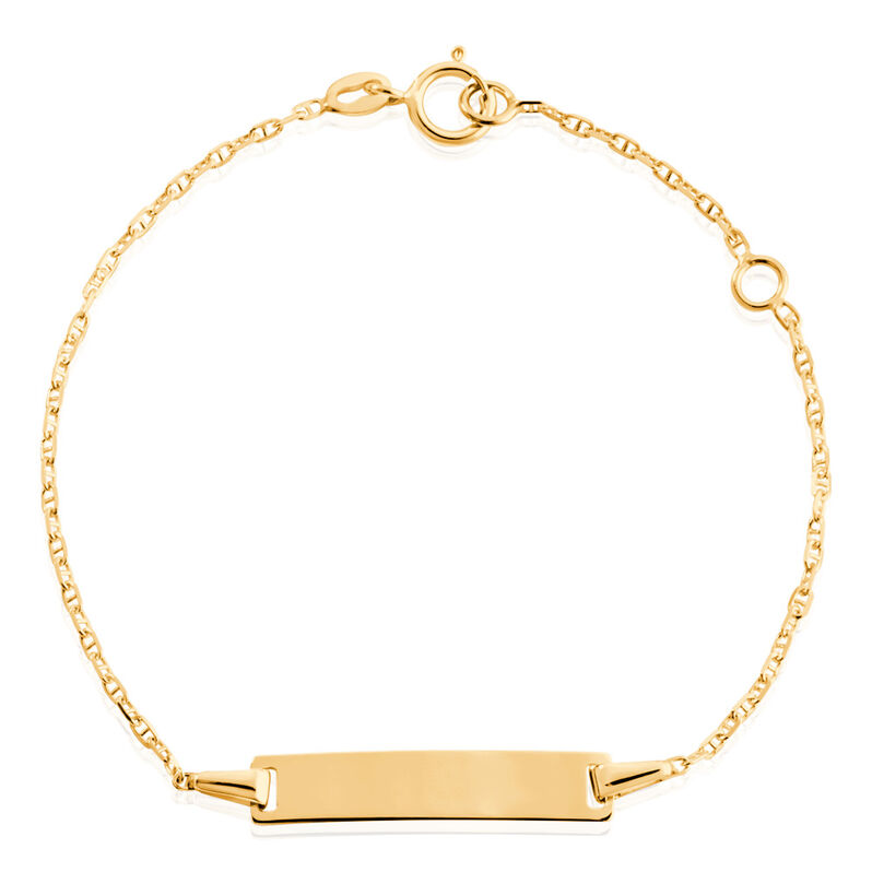 EMIRE Kinder ID Armband Gold 375 (9 Karat) Rechteckig - Armb&auml;nder mit Gravur Kinder | OROVIVO
