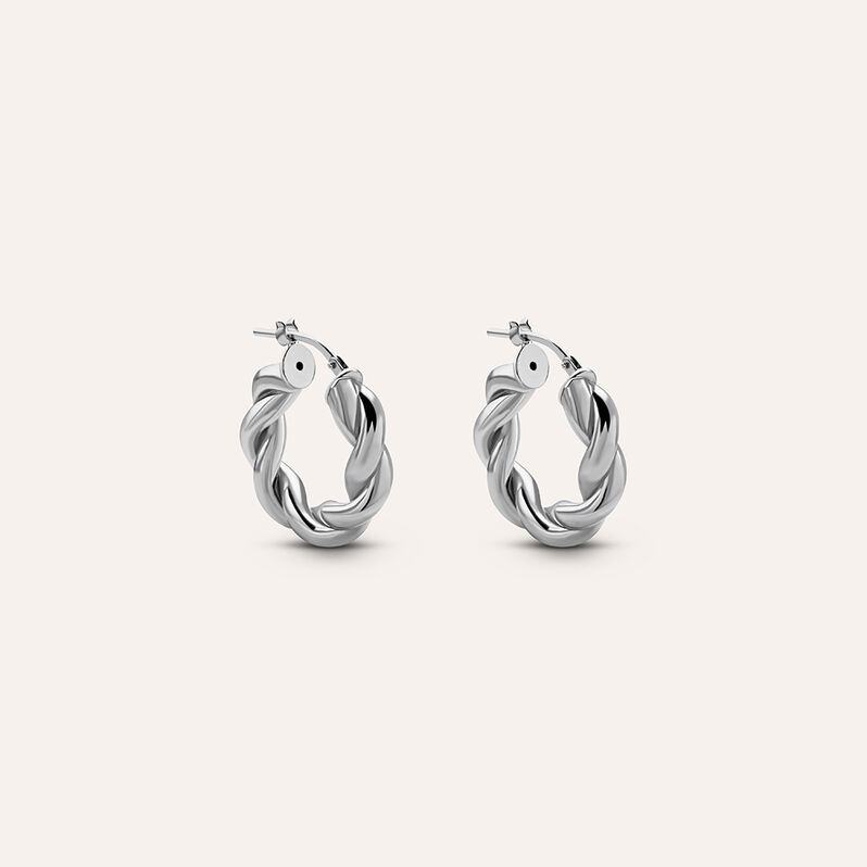 Orecchini A Cerchio Silver Collection Argento Rodiato - Spannringe Damen | OROVIVO