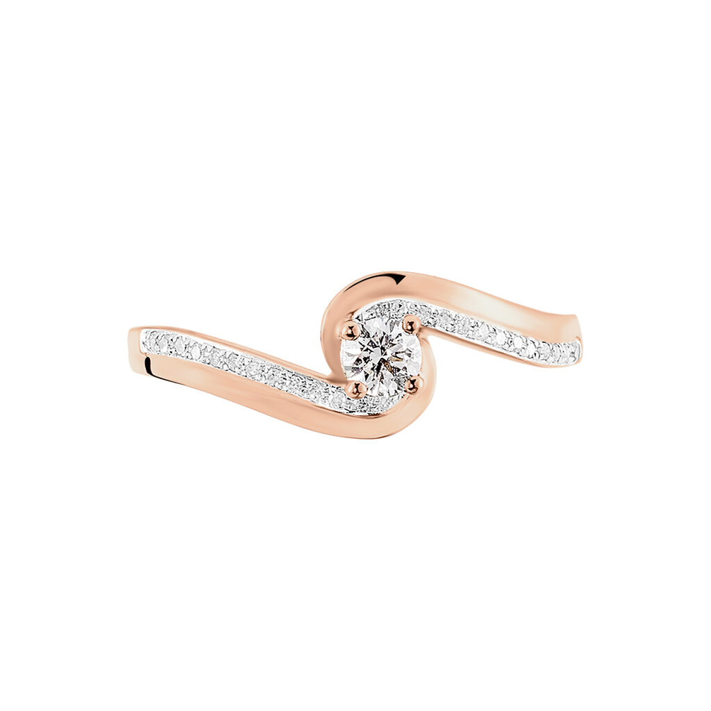 Bague Solitaire Sitan Or Rose Diamant - Spannringe Damen | OROVIVO