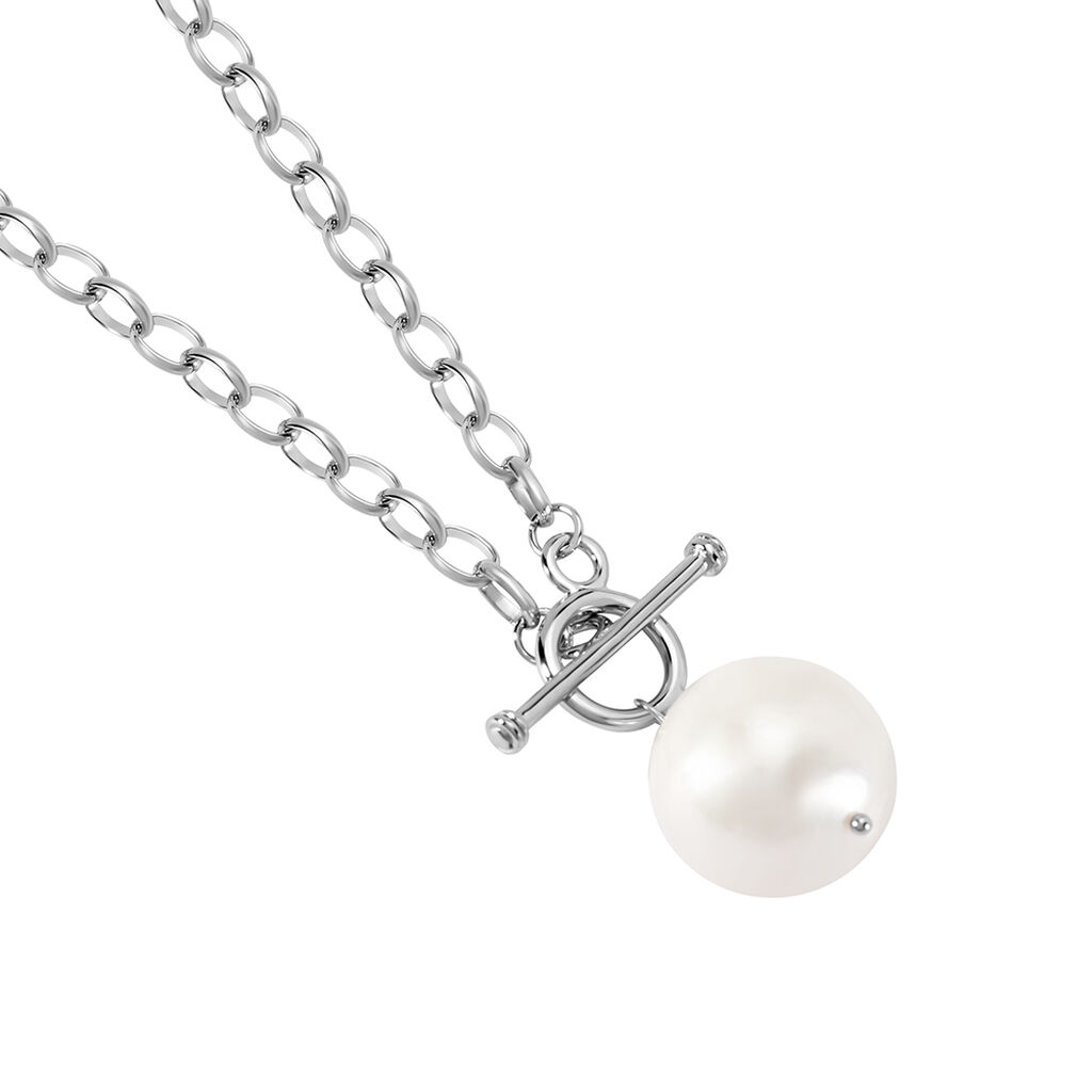 Granda Damen Collier Silber 925 Zuchtperle Wei&szlig;