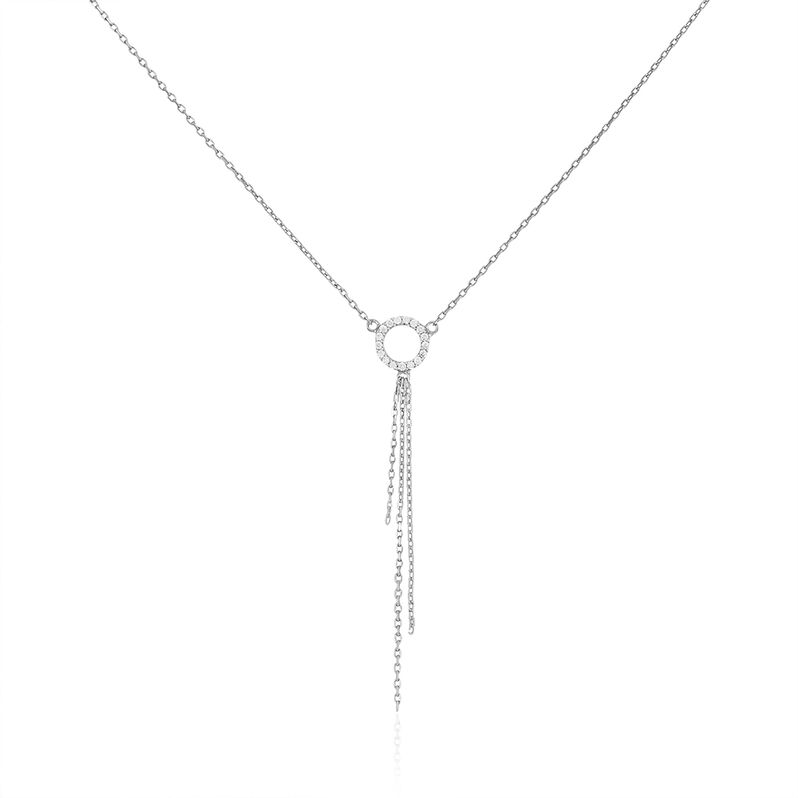Collier Selena Argent Blanc Oxyde De Zirconium - Spannringe Damen | OROVIVO