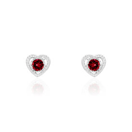Kinder Ohrstecker Silber 925 Rot Kristall Herz - Ohrstecker Kinder | OROVIVO