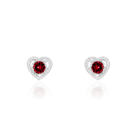 Kinder Ohrstecker Silber 925 Rot Kristall Herz - Ohrstecker Kinder | OROVIVO