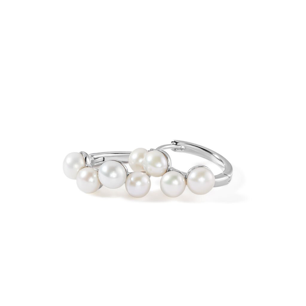 Damen Creolen Silber 925 Bouton Weiß Kelly 0,1cm 1,20mm -  Damen | OROVIVO