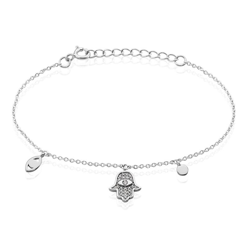 Bracelet Argent Rhodie Basten Oxydes De Zirconium - Spannringe Damen | OROVIVO