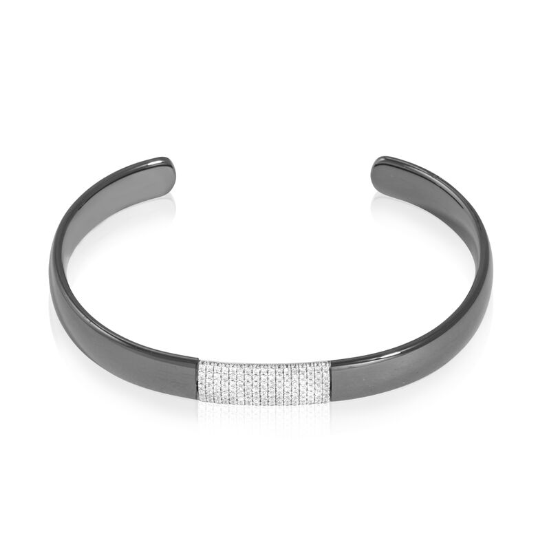 Bracelet Noellya Or Blanc Céramique Et Diamant - Spannringe Damen | OROVIVO