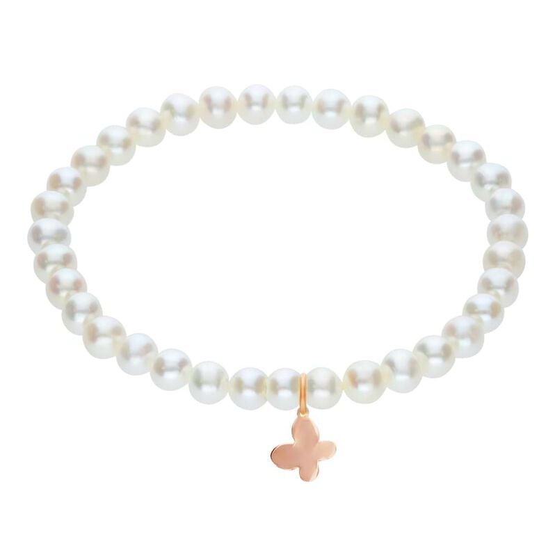 Bracciale Mon Petit Oro Rosa Perla D'Acqua Dolce - Spannringe Kinder | OROVIVO