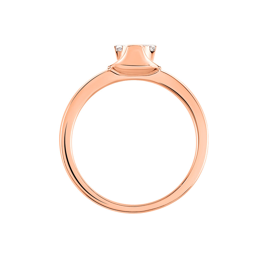 SHINE Damen Ring Rosegold 750 (18 Karat) Diamant Wei&szlig; 0,17 ct Kreis