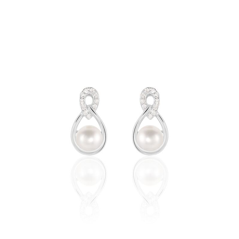 LISY Damen Ohrstecker Wei&szlig;gold 375 (9 Karat) Zuchtperle Perlmutt Tropfen - Ohrstecker Damen | OROVIVO