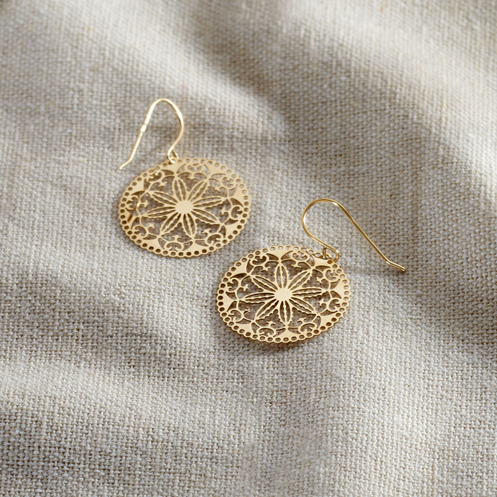 MARGHERITA Damen Ohrringe Lang Gold 375 (9 Karat) Blume