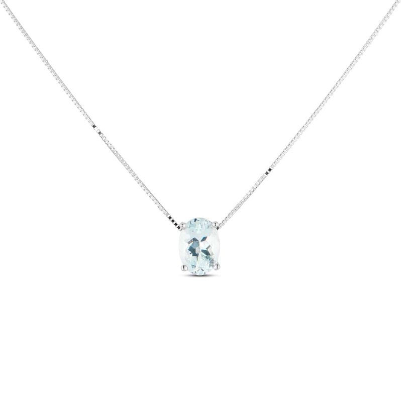Collana Punto Luce Acquamarina Oro Bianco Acquamarina - Spannringe Damen | OROVIVO