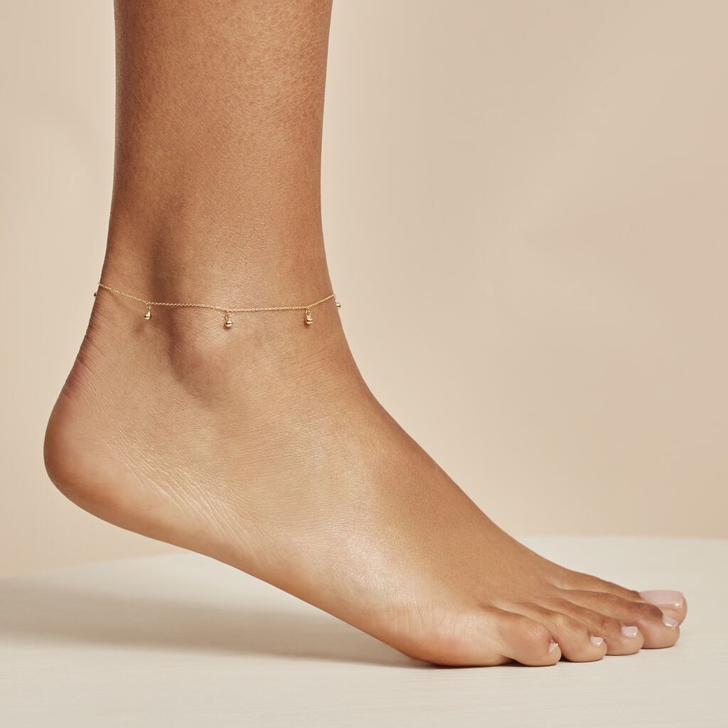Damen Fußkettchen Gold 375 Kugeln - Fußketten Damen | OROVIVO