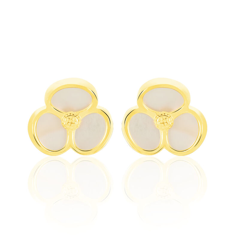 Damen Ohrstecker Gold 375 Perlmutt Perlmutt Blume Blume  - Ohrstecker Damen | OROVIVO