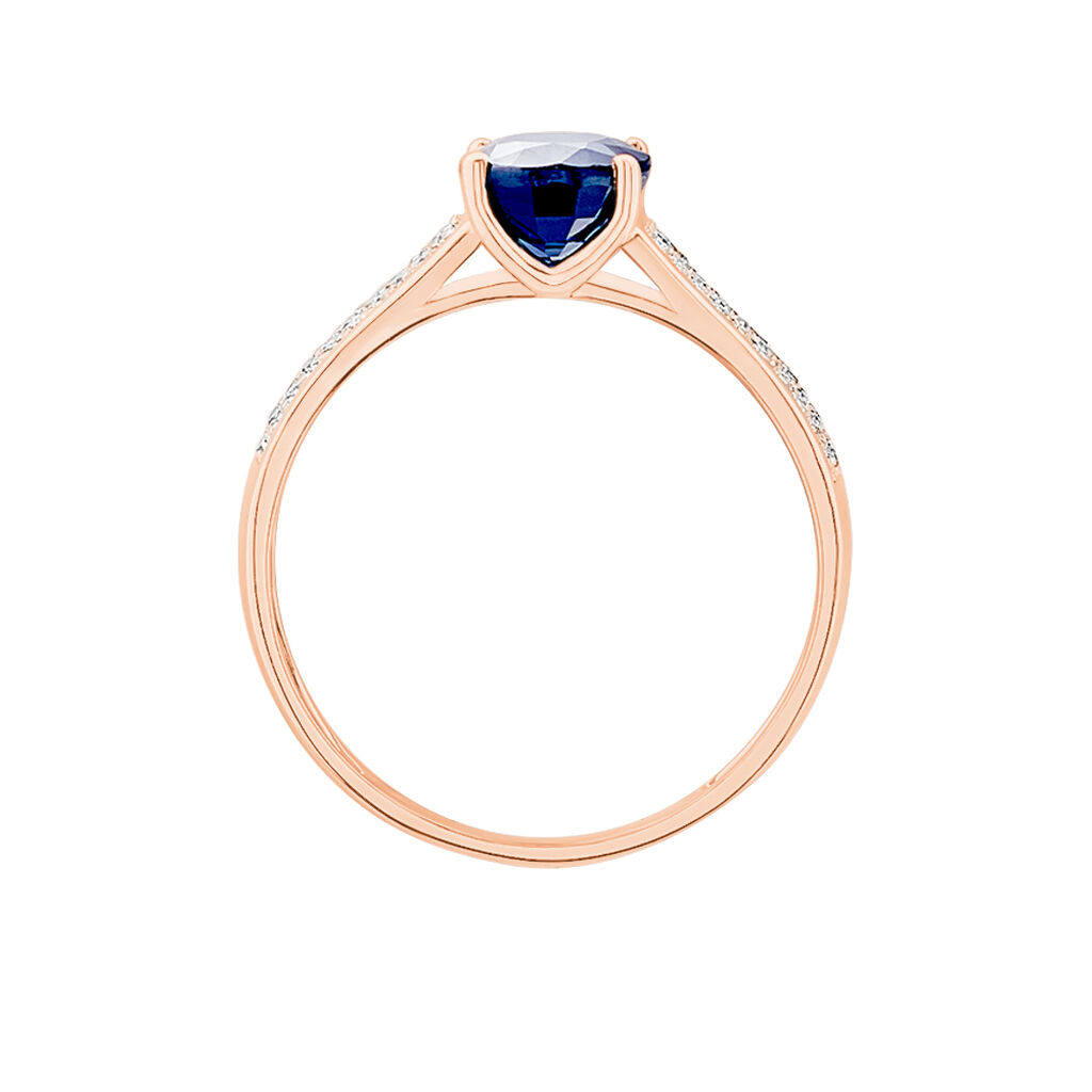 Bague Crista Or Rose Saphir Et Diamant - Spannringe Damen | OROVIVO