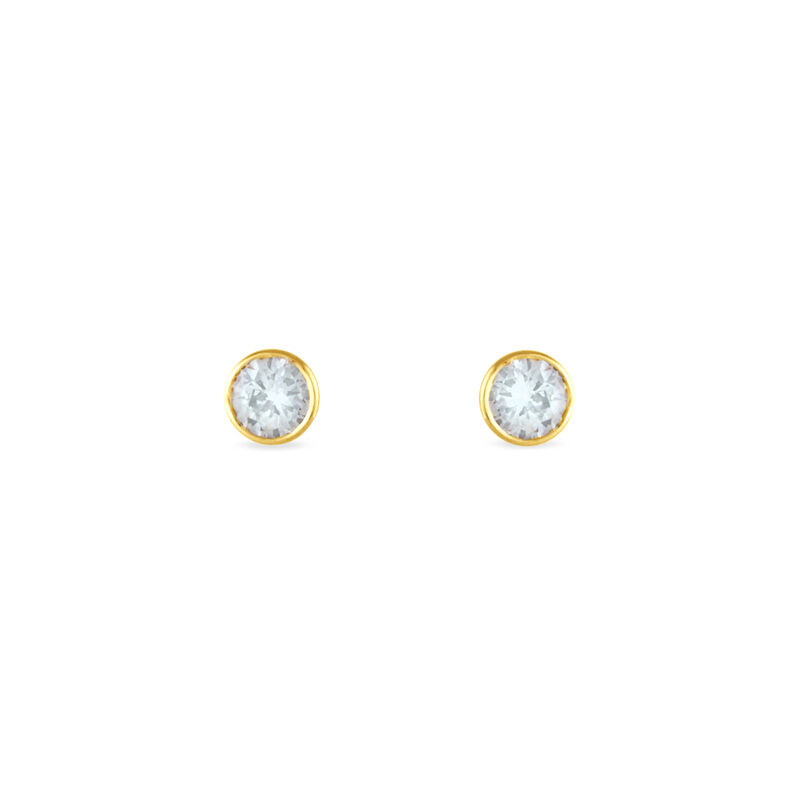 Damen Ohrstecker Gold 375 Zirkonia Elda Fassung Zarge  - Ohrstecker Damen | OROVIVO