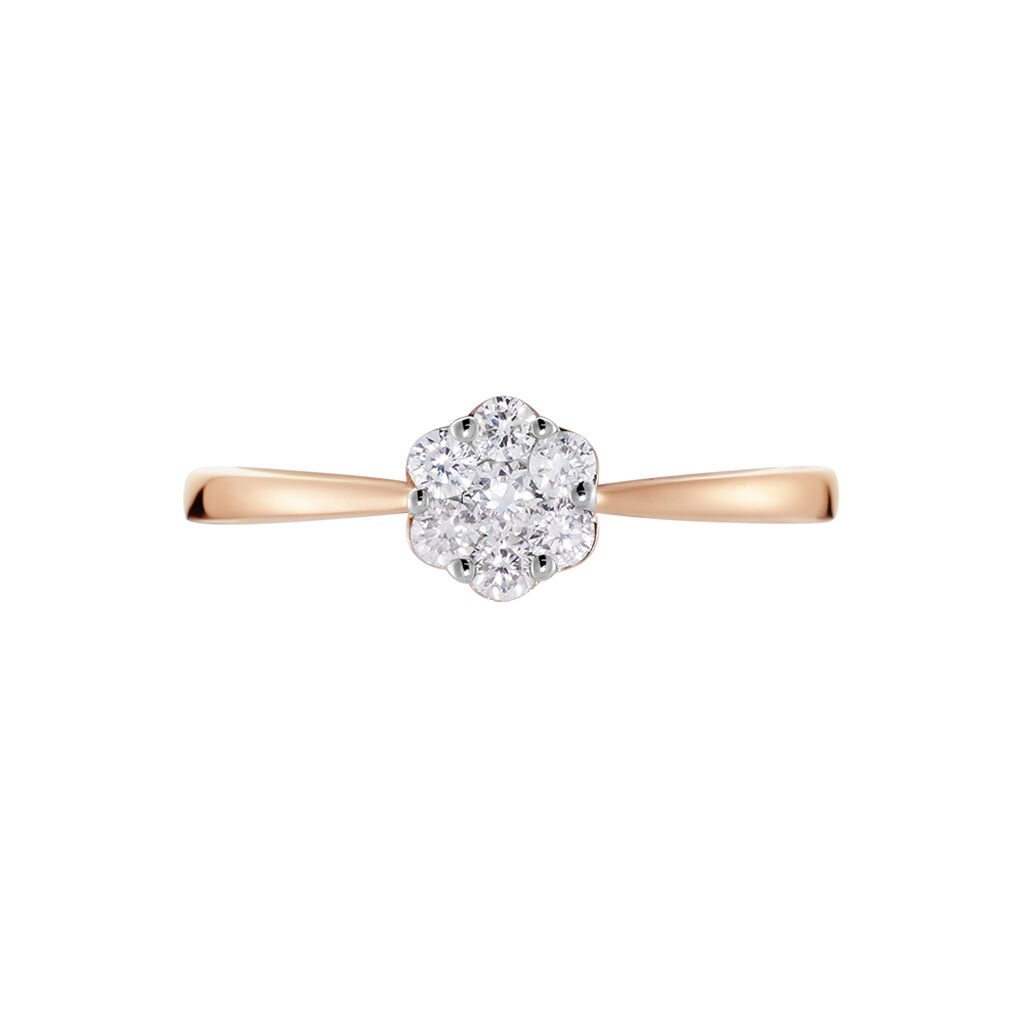 MERULA Damen Ring Rosegold 375 (9 Karat) Diamant Wei&szlig; 0,16 ct