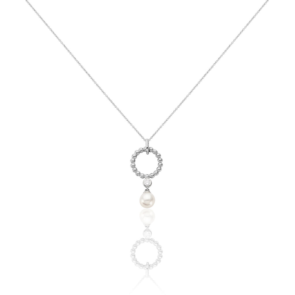 ATHINA 2 Damen Collier Silber 925 Zuchtperle Perlmutt Kreis