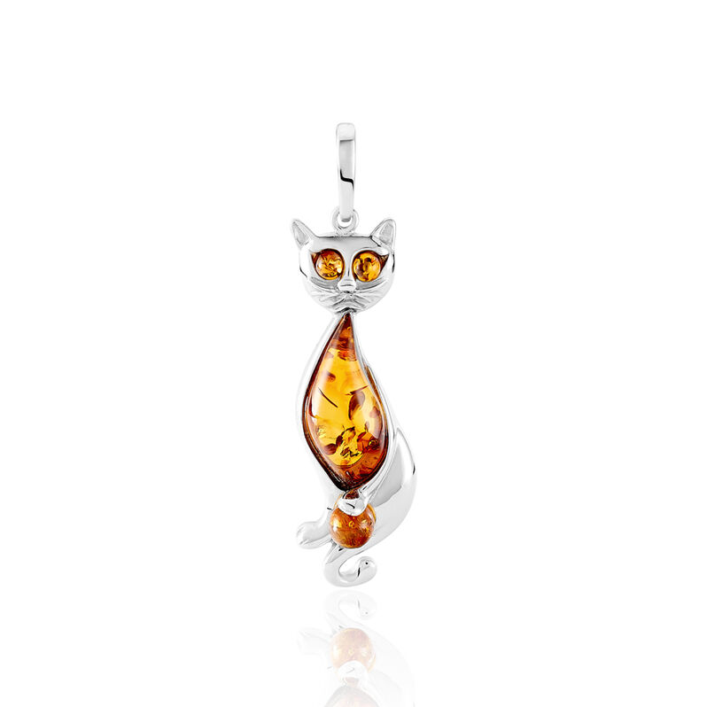 Pendentif Argent Chat Ambre - Spannringe Damen | OROVIVO