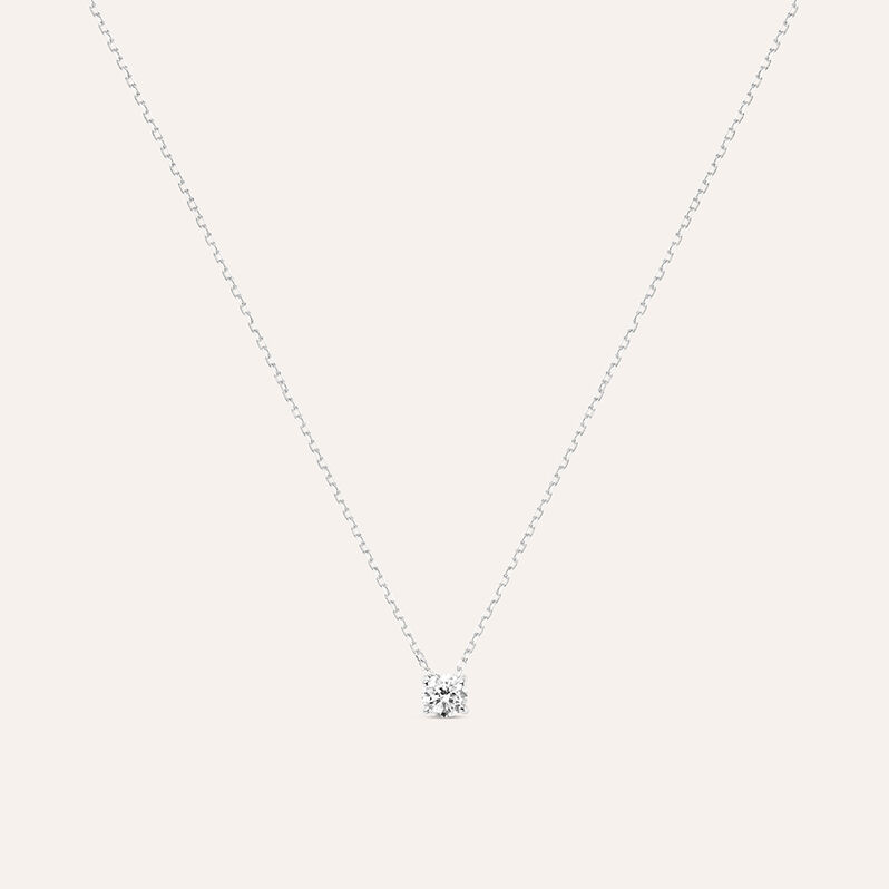 Collana Punto Luce Diamade Oro Bianco Diamante Lab-Grown - Spannringe Damen | OROVIVO